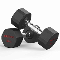 Гантели обрезиненные 2шт по 8кг, черный хром
